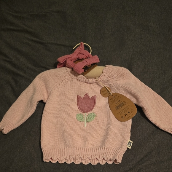 Rabbit + Bear Other - Pink Tulip Knit Kids Matching Set